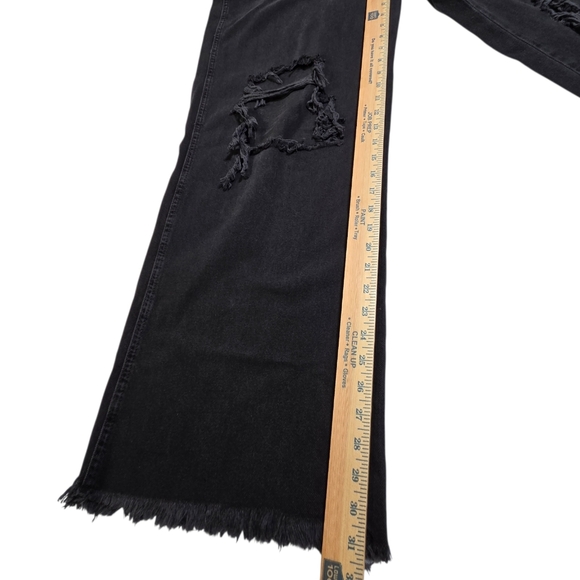 We The Free Ollie Extreme Wide Leg Distressed Denim Washed Black Size 31 NWT - Picture 9 of 15